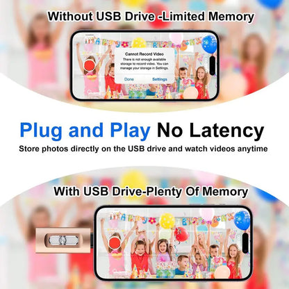3-in-1 Flash Drive, High-Speed USB 3.0 OTG Pen Drive with Type-C Adapter