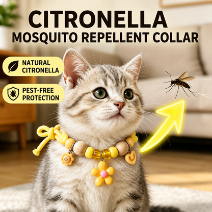 Camphor Wood Adjustable Pet Collar - Repels Mosquitoes, Fleas, And Lice