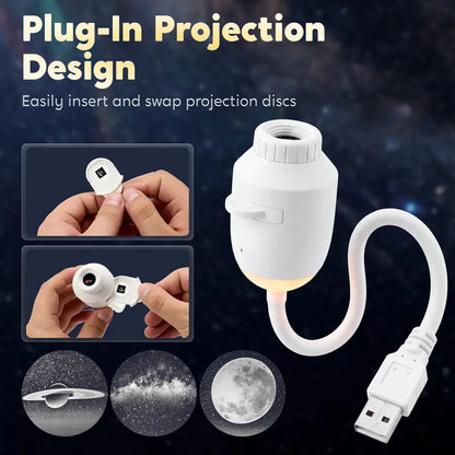 2-in-1 Starry Sky Projector Night Light with 3 Interchangeable Films
