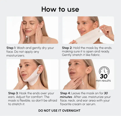 V Line Lifting Mask – Instant Glow, Deep Hydration & Firm Jawline, Chin & Neck – 4 Pack
