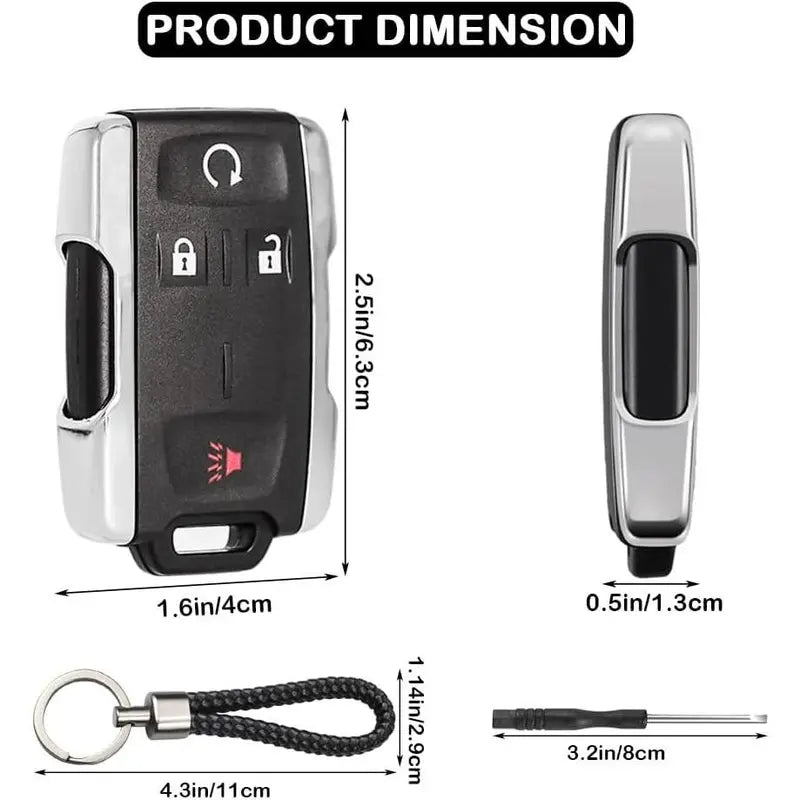 4-Button Keyless Entry Remote Key Fob Shell Replacement