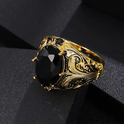 Wizard Vintage Men's Marquise Cut Ring Filigree Motifs