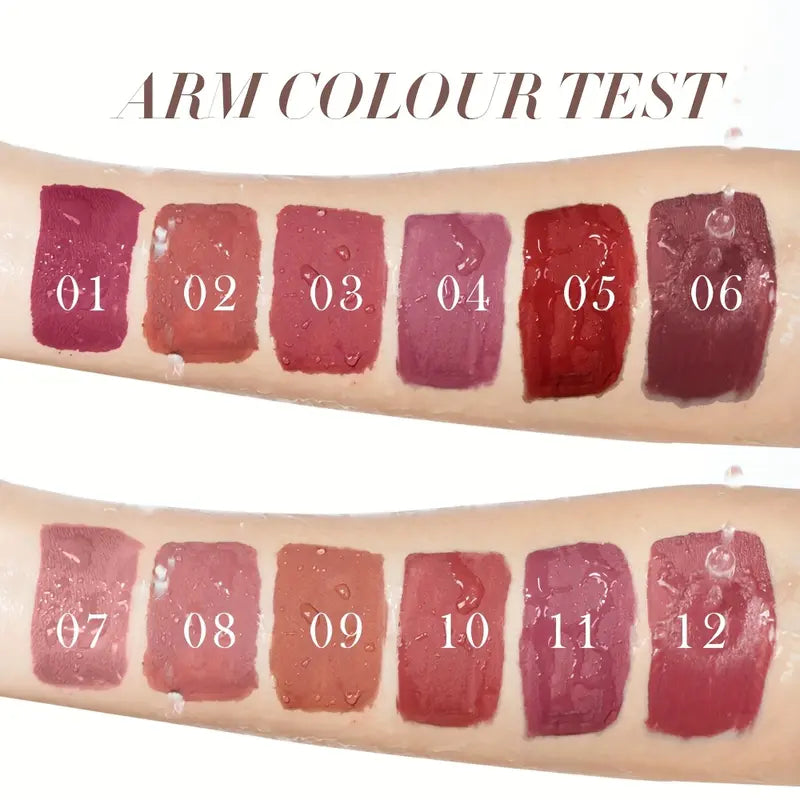 12 Color Matte Lip Glossy Set Water Resistant Transfer Proof
