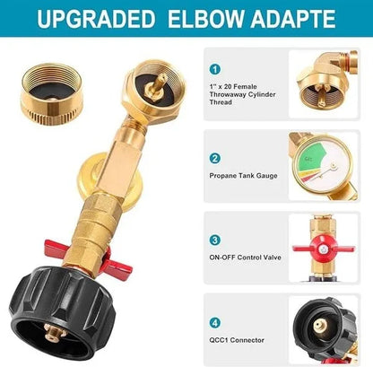 Propane Refill Adapter for 1lb Tanks for Refillable Propane Cylinder
