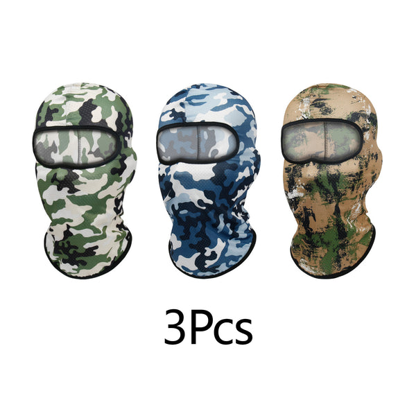3PCS Balaclava Ski Mask, Motorcycle Summer Thin Cooling UV Protection