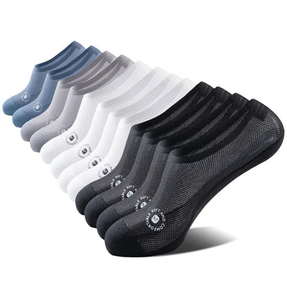 6 Pair Men's Ultra-Thin Mesh No-Show Socks Anti-Slip Heel