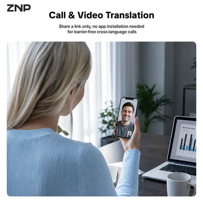 ZNP Z05 Portable Wireless AI Language Translator Pen - Spanish & English Practice Companion, 165-Language Support