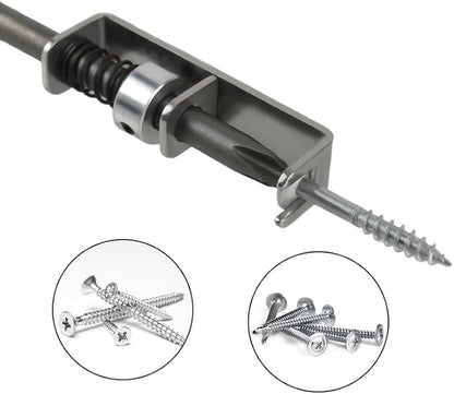 2Pcs Spring-Loaded Anti-Drop Screwdriver Bit Holder Clamp - Single-Hand Operation