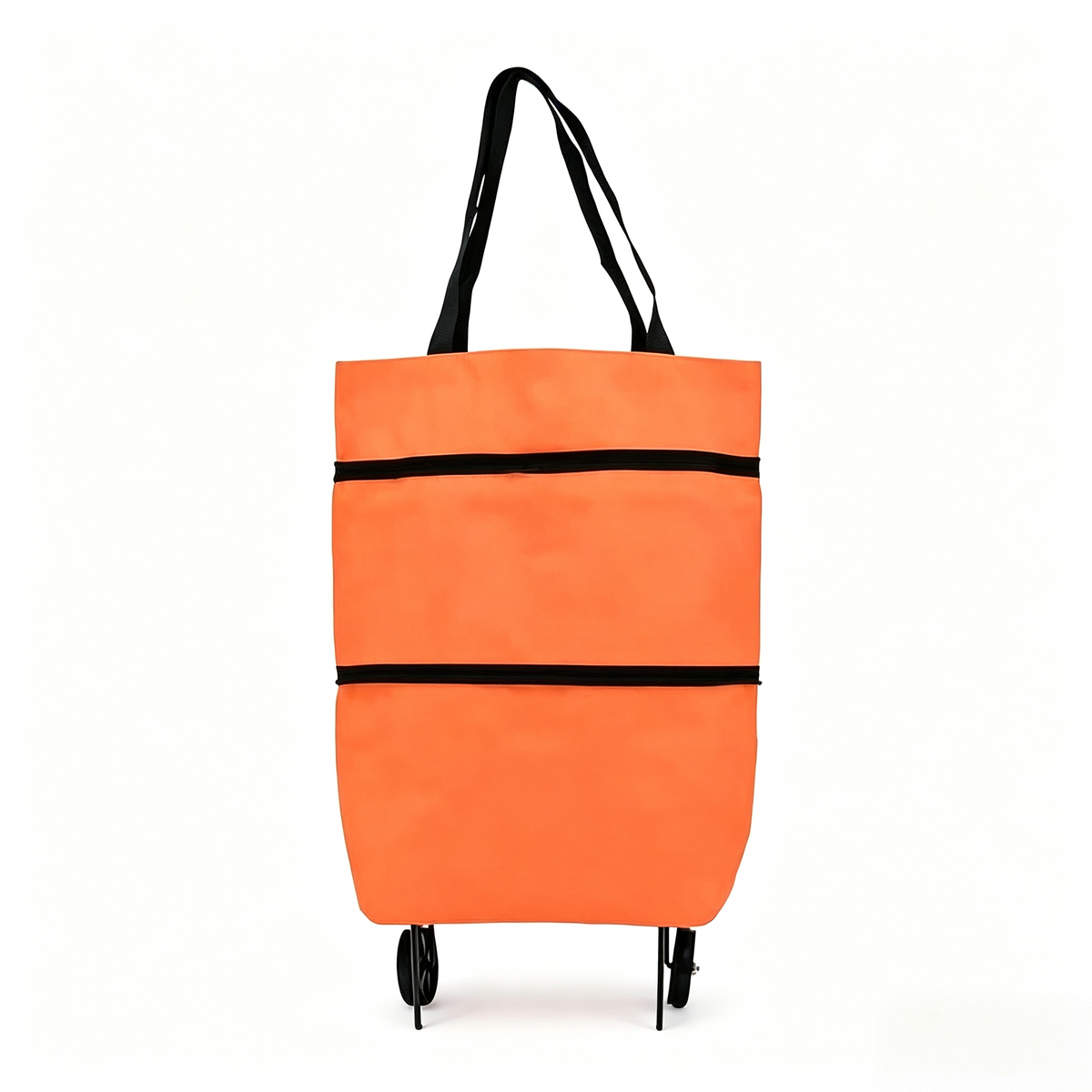 2-in-1 Foldable Shopping Cart: Waterproof Collapsible Grocery Trolley Bag