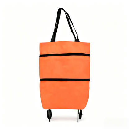 2-in-1 Foldable Shopping Cart: Waterproof Collapsible Grocery Trolley Bag