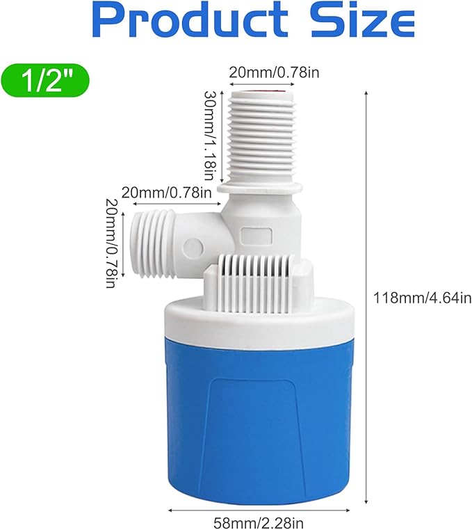 2PCS Automatic Water Level Control Valve Inside Type,side Inner Water Automatic Float Valve Water Level Control Valve Uesd