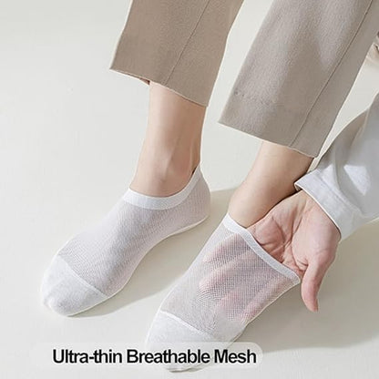 8-Pack Breathable No Show Socks – Lightweight Ice Silk Liner Socks