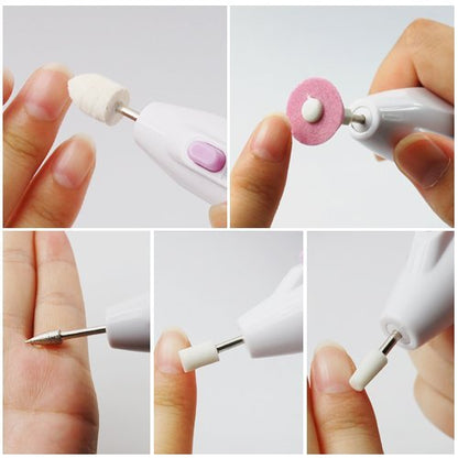 Professional Pen Shape Nail Drill Art File Electric Manicure Set with 5 Bits