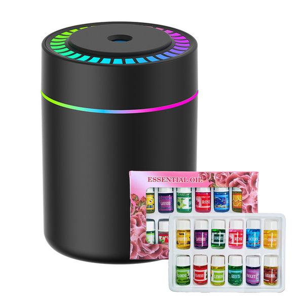 Portable Small Humidifier with Colorful LED Night Light, 12 Floral Water-Soluble Essential Oils Set
