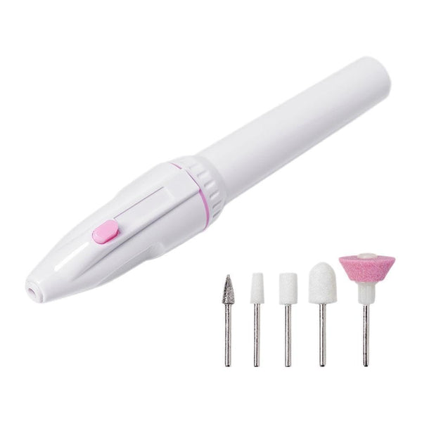 Professional Pen Shape Nail Drill Art File Electric Manicure Set with 5 Bits
