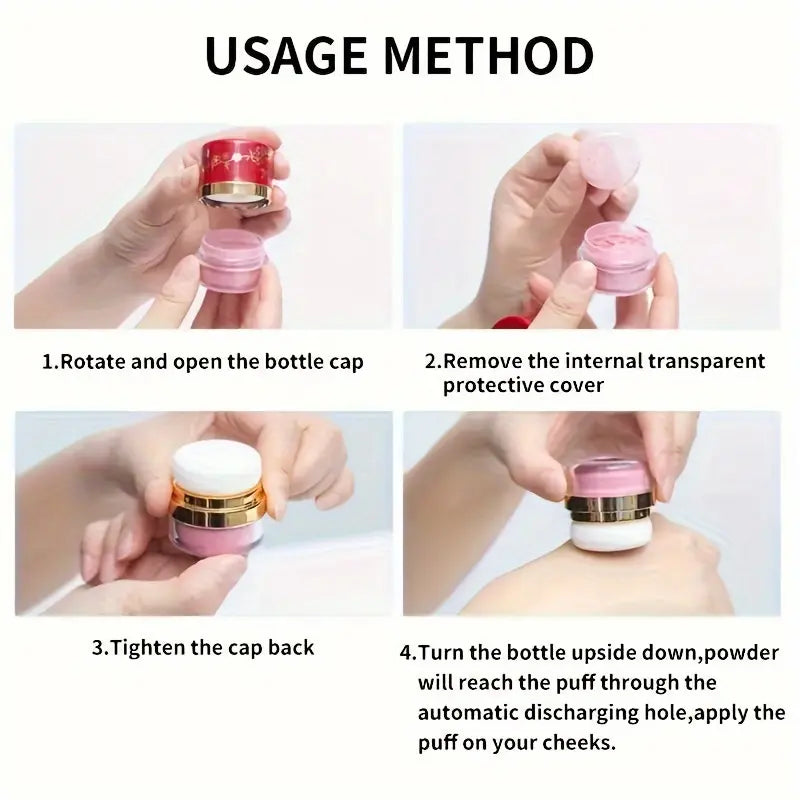 3-Pack Easy-Apply Blush Makeup Set with Built-In Mirror for Quick