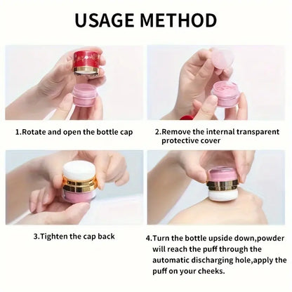 3-Pack Easy-Apply Blush Makeup Set with Built-In Mirror for Quick
