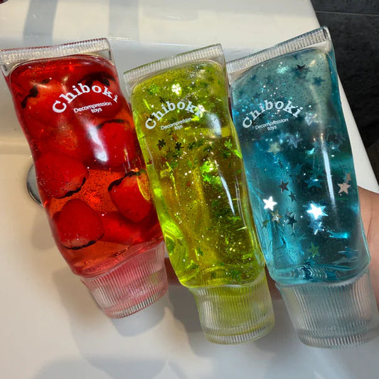 Glitter Tooth Paste Squishy Moldable(Zero bounce-back) Squish Fidget Toy