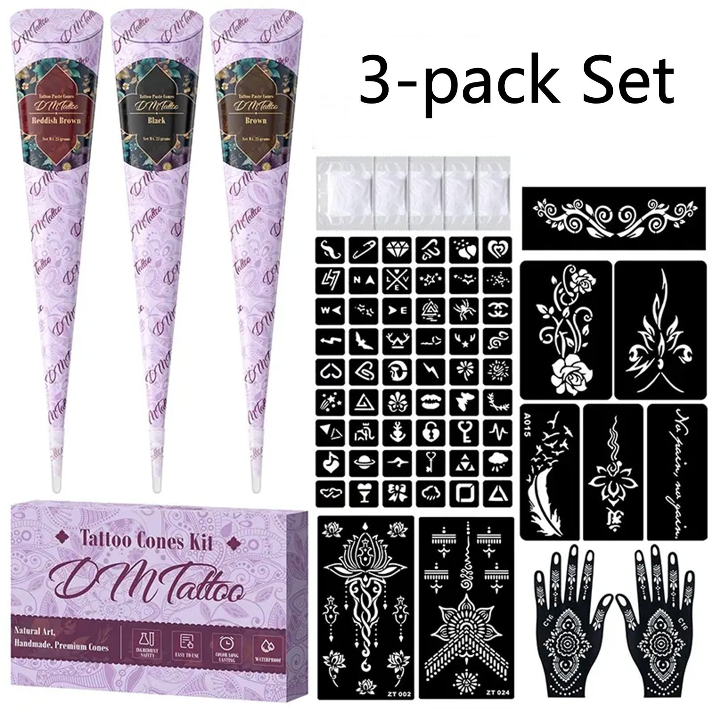Tattoo Set Hand-Painted Paste Set Tattoo Paste Plant Temporary Hand-Painted Waterproof