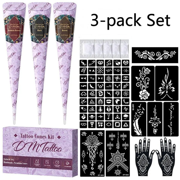 Tattoo Set Hand-Painted Paste Set Tattoo Paste Plant Temporary Hand-Painted Waterproof