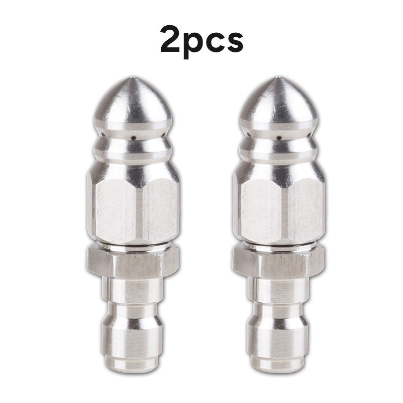 2PCS Pressure Washer Sewer Jetter Nozzle Stainless Steel,1/4''Connector