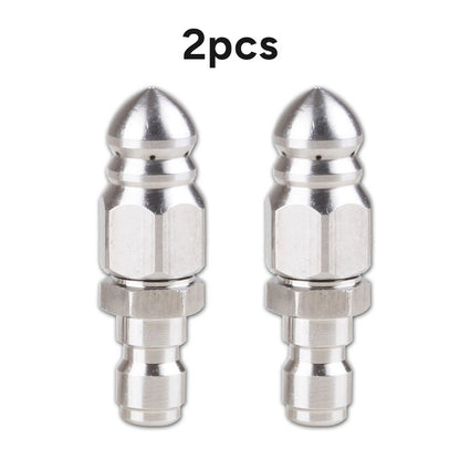 2PCS Pressure Washer Sewer Jetter Nozzle Stainless Steel,1/4''Connector