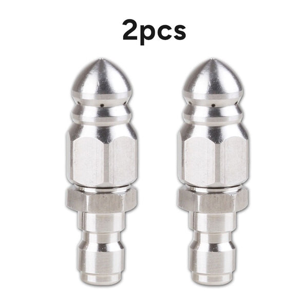 2PCS Pressure Washer Sewer Jetter Nozzle Stainless Steel,1/4''Connector