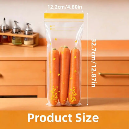 15PCS Thick Double Seal Food Storage Bags, Reusable Self-Sealing Pouches