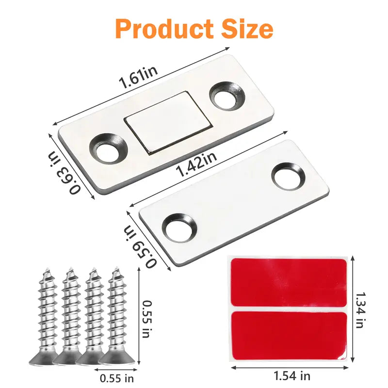10 Counts Cabinet Magnetic Catch without Punching, Versatile for Cabinets, Drawers & Windows
