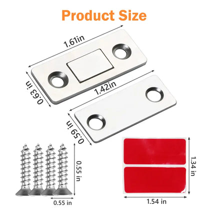 10 Counts Cabinet Magnetic Catch without Punching, Versatile for Cabinets, Drawers & Windows