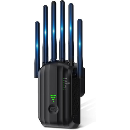 WiFi Extender Signal Booster with 6 Antennas, WiFi Extender with Ethernet Port
