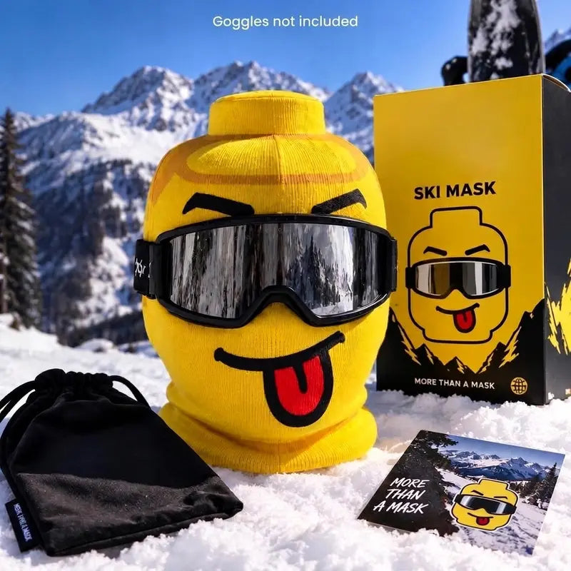 Funny Yellow Toy Figurine Head Ski Mask Balaclava