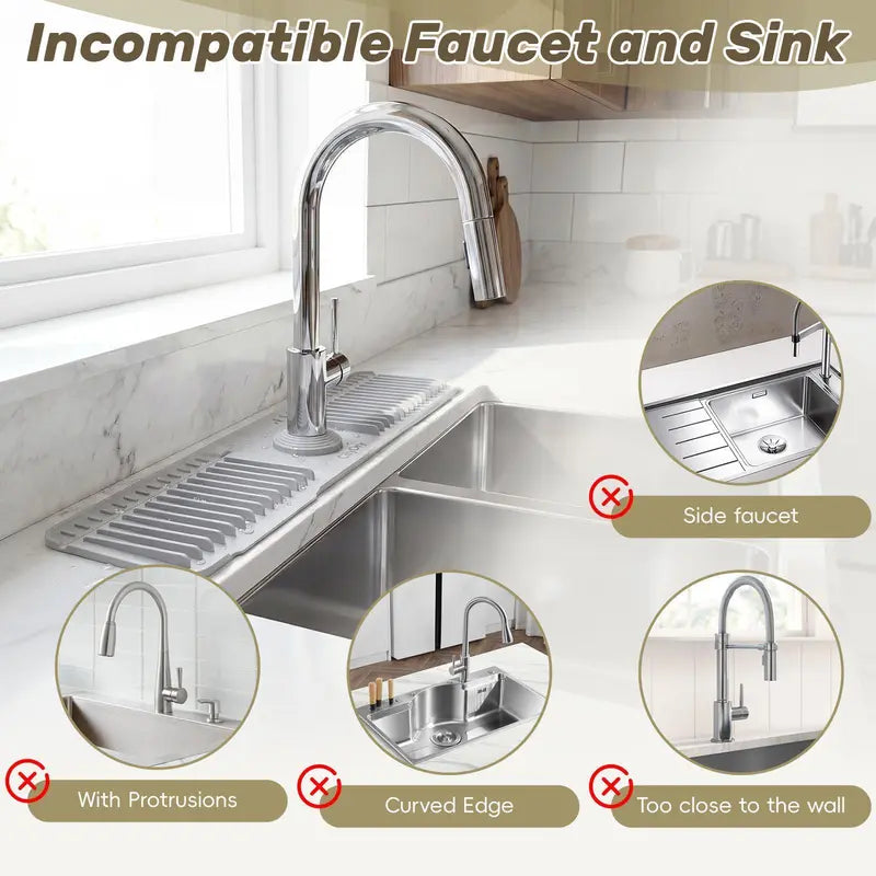 Upgraded Faucet Mat for Kitchen Sink Fast Drying Properties