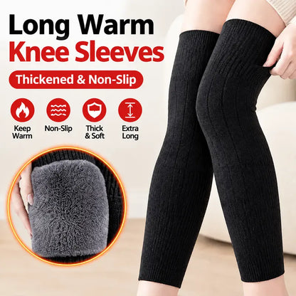 Long Knee Pads Thick Wool Lining for Leg Protection
