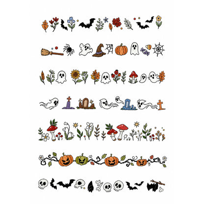 2 Size Classic Halloween-style Embroidery Patterns - Stick & Stitch For Beginners