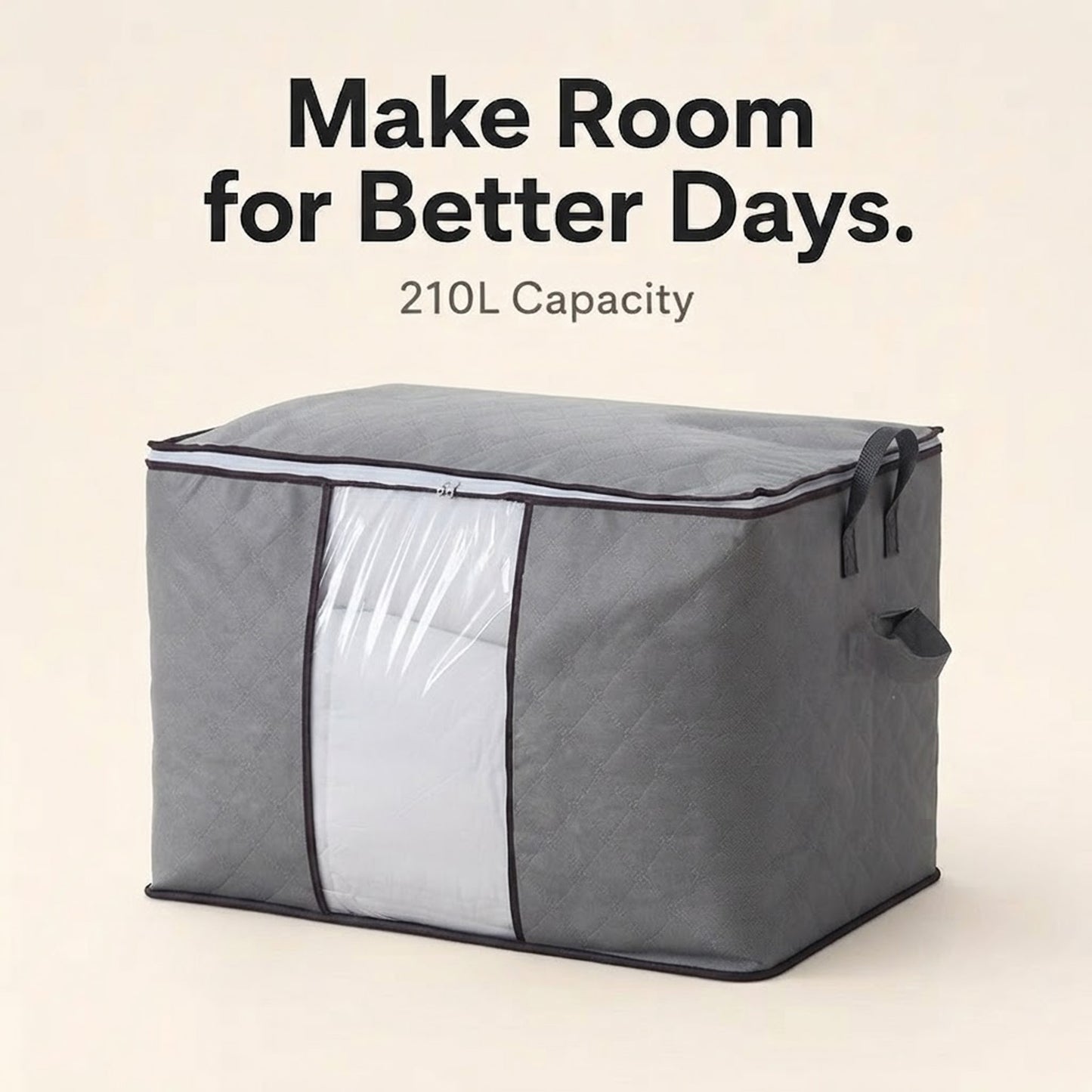 Zippered Storage Bag for Closet King Comforter, pillow, quilt, bedding, Clothes