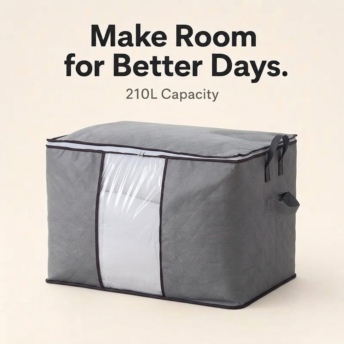 Zippered Storage Bag for Closet King Comforter, pillow, quilt, bedding, Clothes