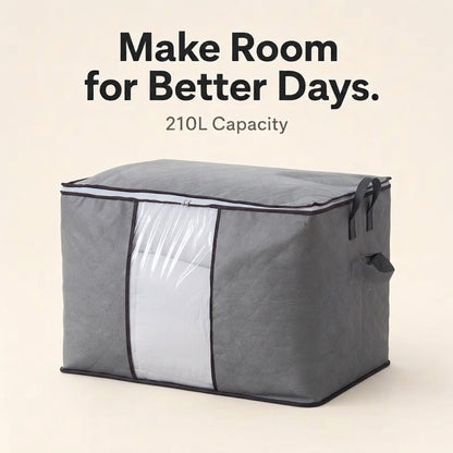 Zippered Storage Bag for Closet King Comforter, pillow, quilt, bedding, Clothes