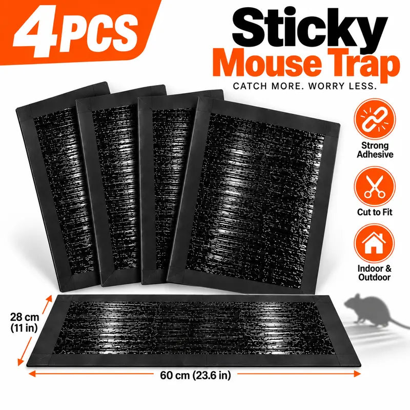 4-Pack Extra Large Mouse Glue Traps, Strong Adhesive Sticky Boards