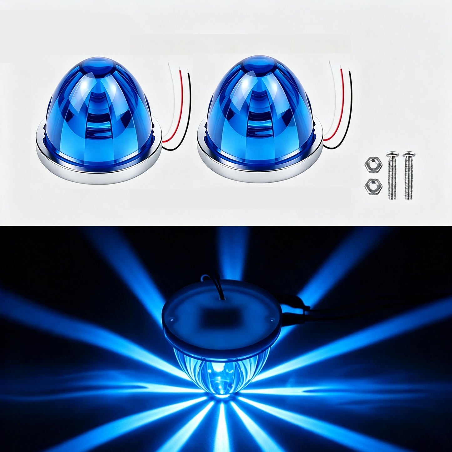 1 Pair Led Watermelon Lights Amber Side Marker Turn Signal Light | High Power Dual Function Two Brightness Mode