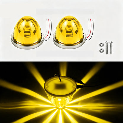 1 Pair Led Watermelon Lights Amber Side Marker Turn Signal Light | High Power Dual Function Two Brightness Mode