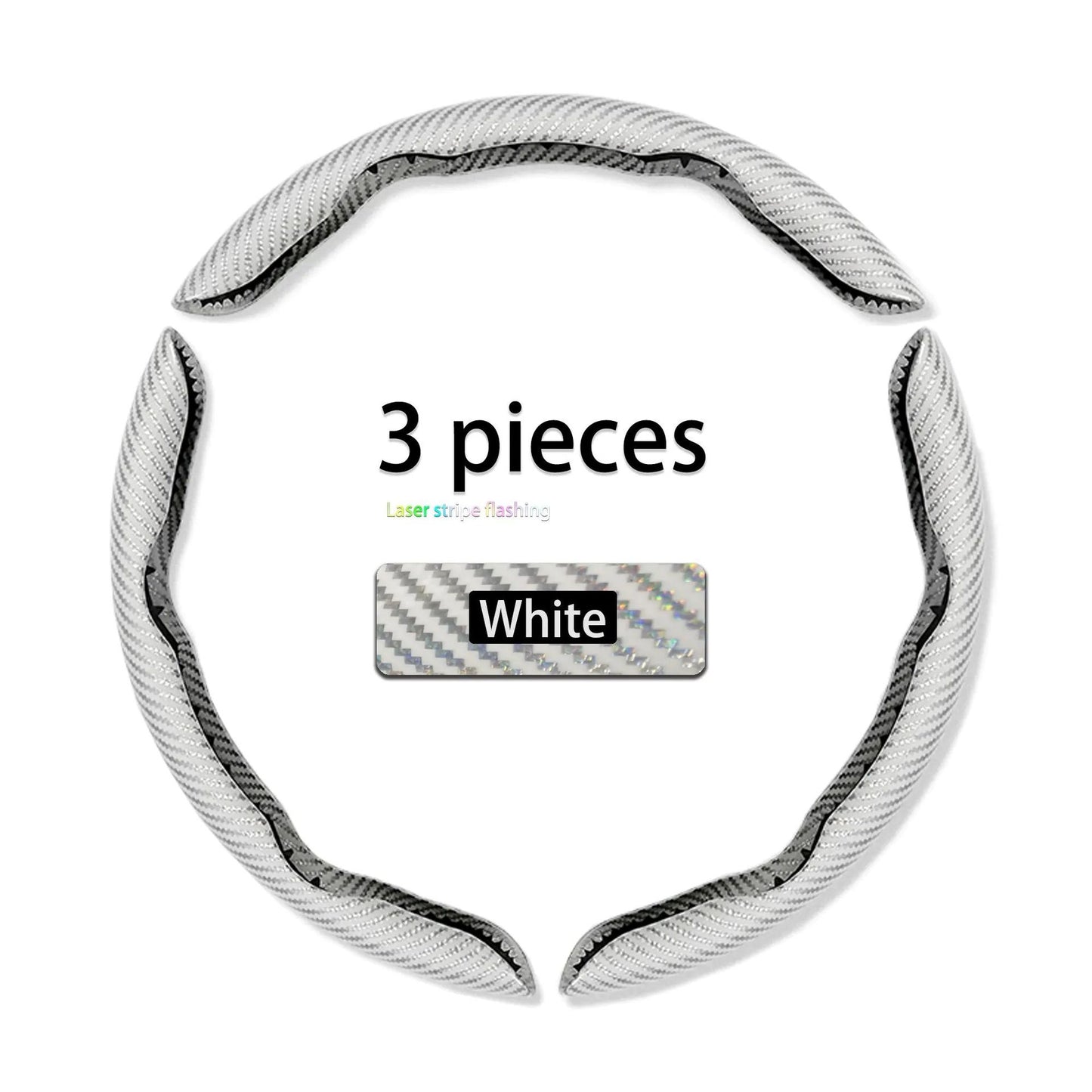 3Pcs Car Non-Slip Steering Wheel Protector, Universal 15 Inch, Carbon Fiber Design