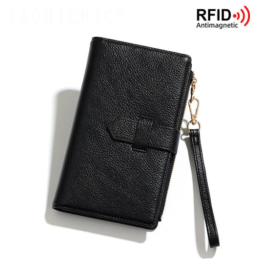 Family Passport Wallet RFID Blocking Large Capacity Credit Card Holder