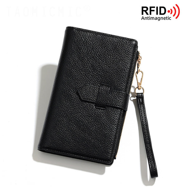 Family Passport Wallet RFID Blocking Large Capacity Credit Card Holder