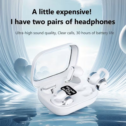 2-in-1 Ear Clip & Semi-In-Ear Wireless Headphones, 2026 Model with Digital Display Charging Case