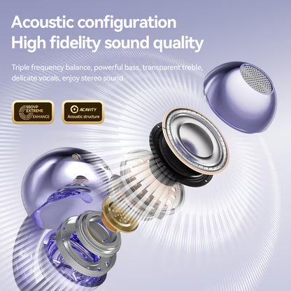 Wireless Earbuds, Clamp On Open Ear Headphones with Detachable Rhinestone Bowknot