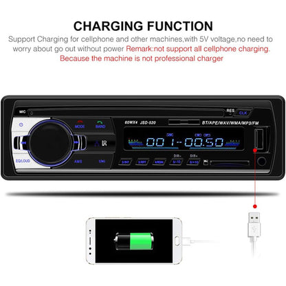 Car Radio Audio USB/SD/MP3 Player Receiver Bluetooth Hands-Free with Remote Control