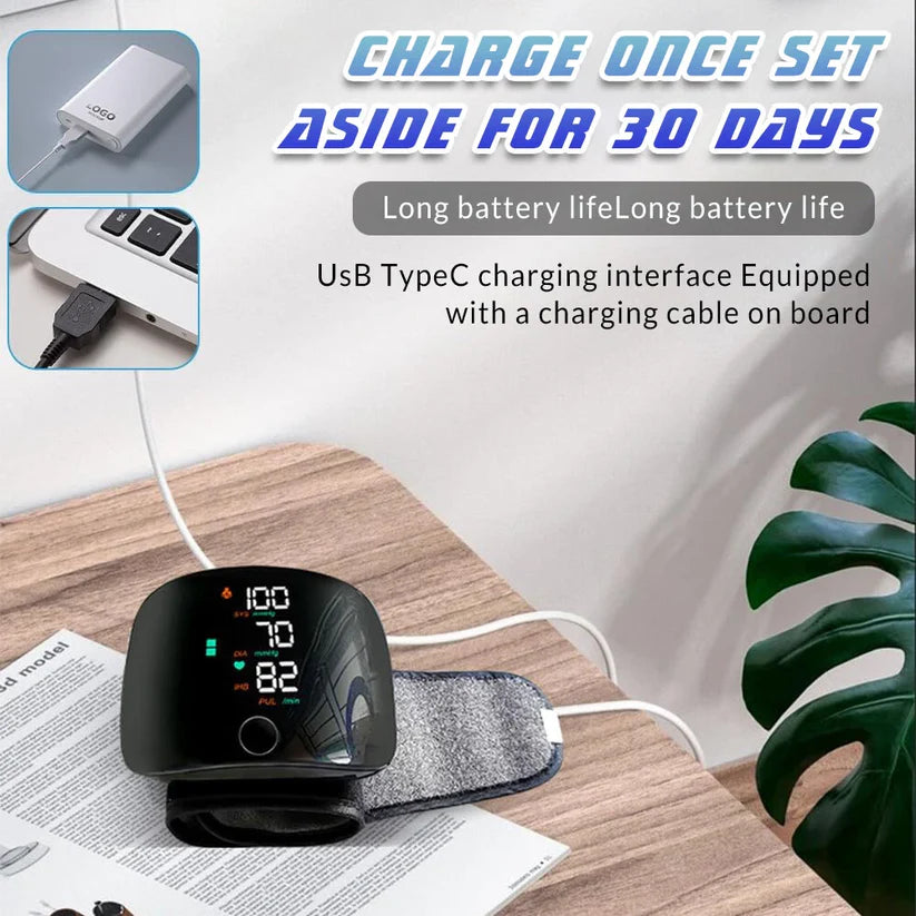 Blood Pressure Monitor Automatic Wrist Machine Large Backlit Display