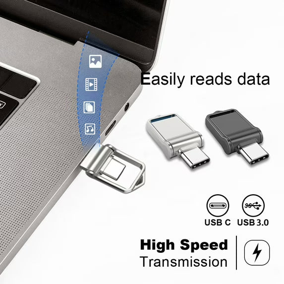 2TB Metal Flash Drives USpB 3.2 Steady Speed Pendrive Portable SSD Memoria Flash Disk Adaptier