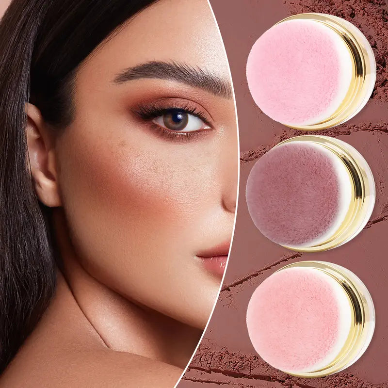 3-Pack Easy-Apply Blush Makeup Set with Built-In Mirror for Quick
